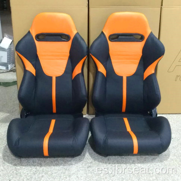 Asiento de carreras de un solo control deslizante de PVC negro